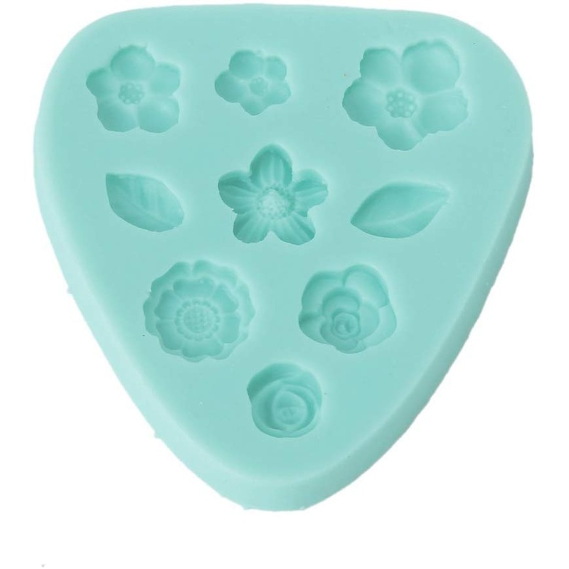 Electomania Flower Leaf Shaped Silicone Clay Mold Mould for Fondant Cake Decorating 1 pc Multicolor
