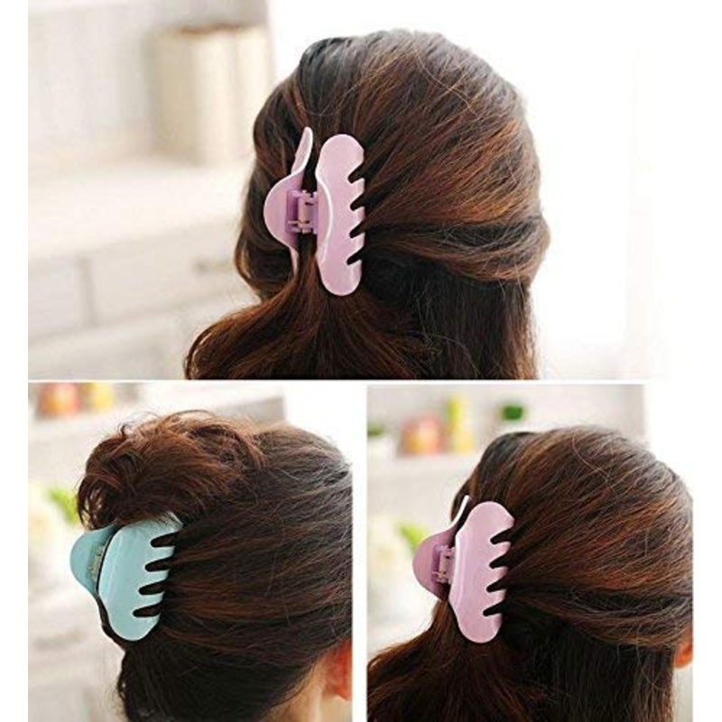 Electomania  Hair Claw Clip-Acrylic Strong Holding Power Hair Clips Hairgrip for Women and Girls Hair Barrettes for Medium or Long Hair (Beige)