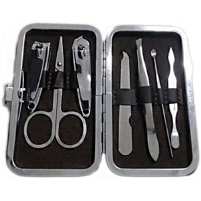 Electomania Manicure Pedicure Set Kit with 7 Tools (Brown)