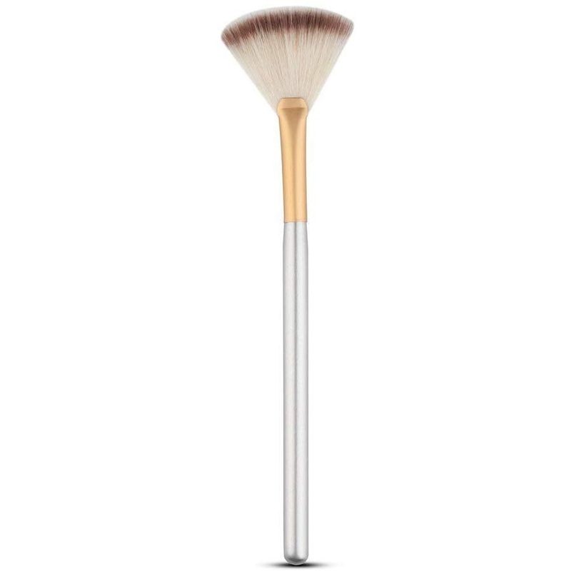 Electomania Nylon Wood Fan Shape Blending Face Powder Highlight Contour Makeup Cosmetic Brush Tool