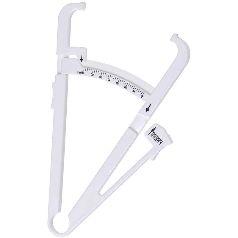 Electomania Personal Body Fat Tester Body Calculator Caliper Fitness Clip Fat Measurement Tool Skinfold Test Instrument (white)