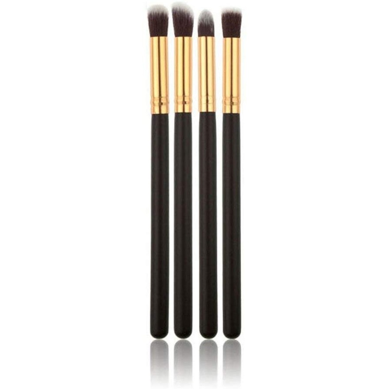 Electomania Professional Eyeshadow Blending Pencil Eye Brushes (Black and Gold, Set 4 Pieces)