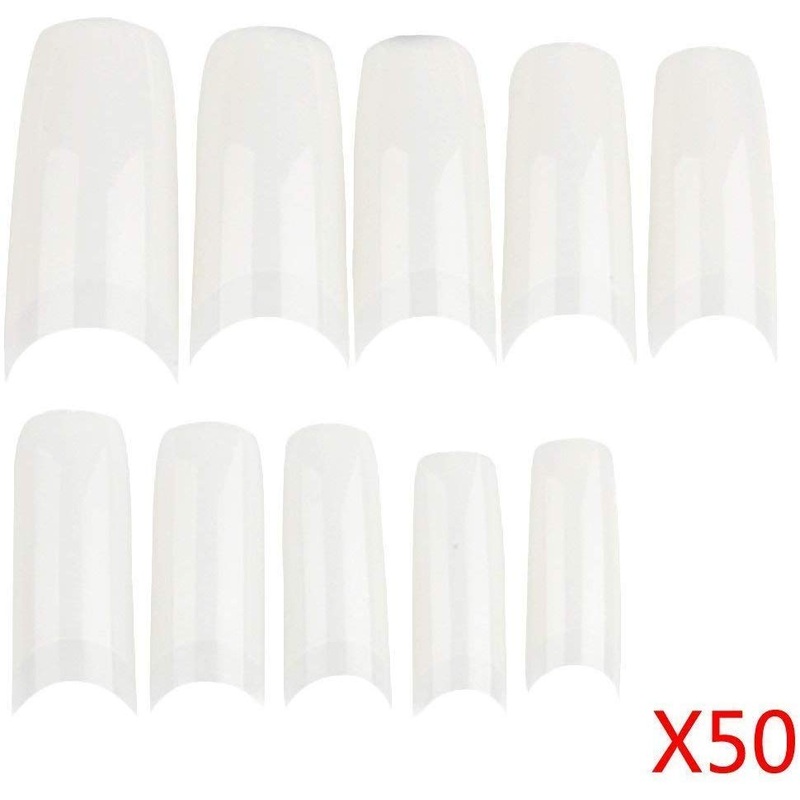 Electomania  Professional Quality False Acrylic Nail Art Tips French Style (500 Pieces in 1 set) white