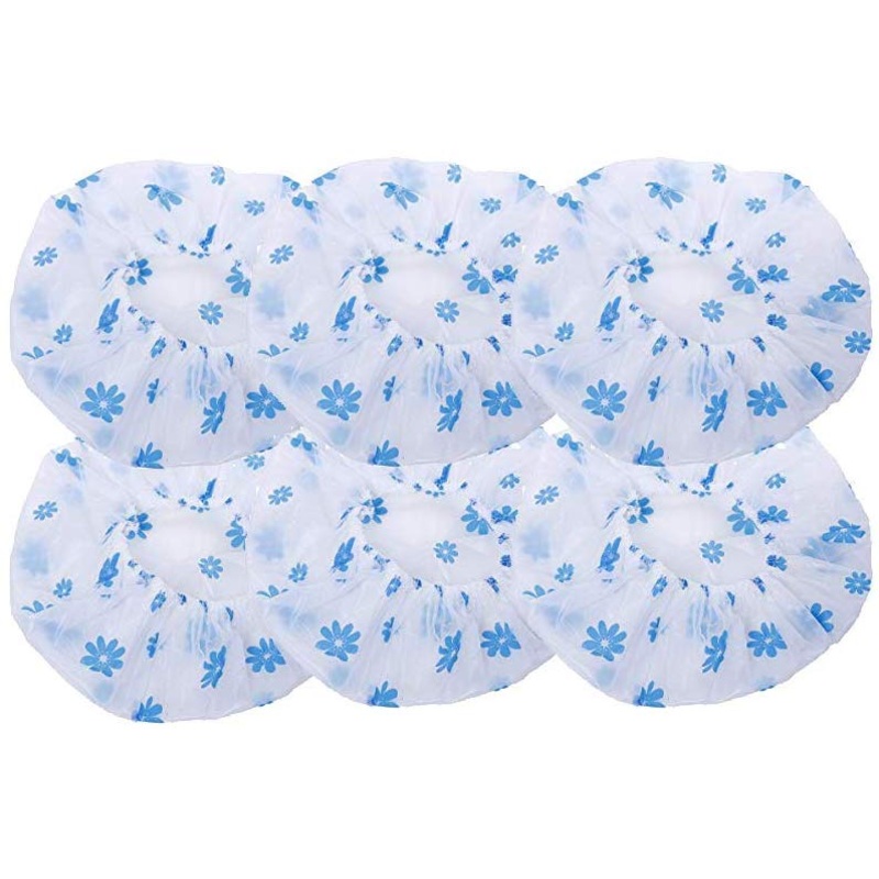 Electomania  Set of 6 Reusable Waterproof Elastic EVA Free Size Bathroom Shower Caps For Homes, Spas, Salons, Hair Treatment, Beauty Parlors (Multicolor)