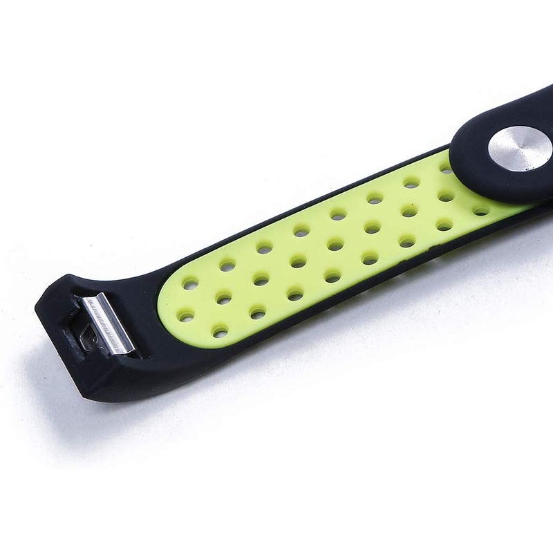 Electomania  Soft Silicone Sport Replacement Fitness Accessory Strap Wristband Compatible for Fitbit Charge 2 (Black Yellow)