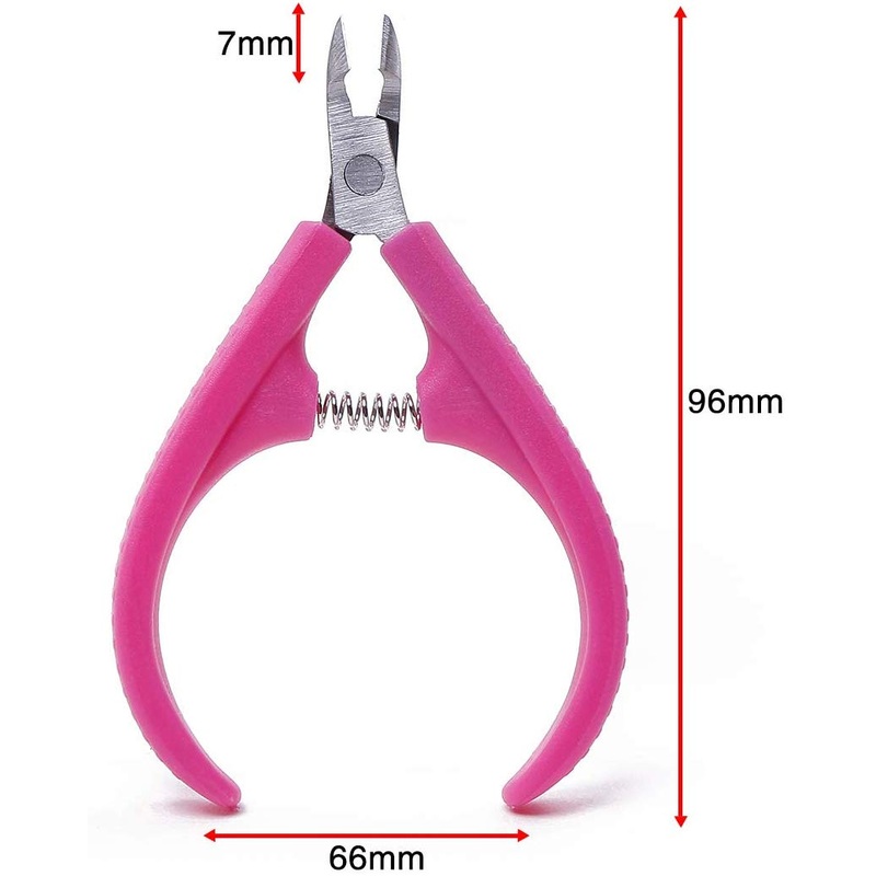 Electomania Stainless Steel 1/2 Jaw Spring Handle Cuticle Nipper Hangnail Clipper for Nail Art Manicure Pedicure Blue and pink randomly sent