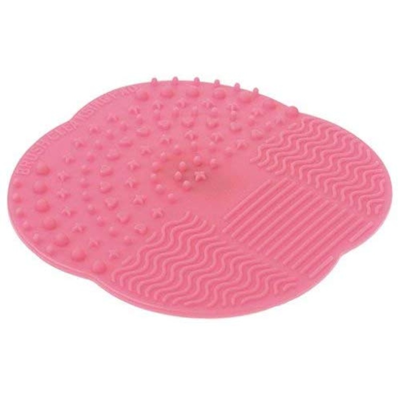 Electomania  Women Girls Cosmetic Beauty Tools Silicone Makeup Brush Cleaner Washing Scrubbing Cleaning Pad 10cm long( Pink)