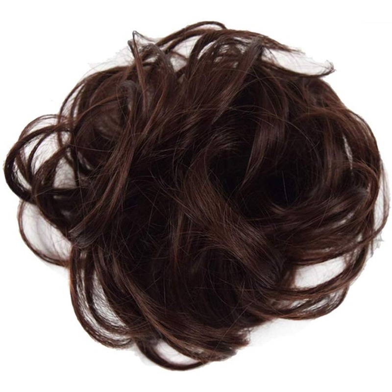 Electomania Women’s/Girl’s Synthetic Hair Bun Extension – Dark Brown