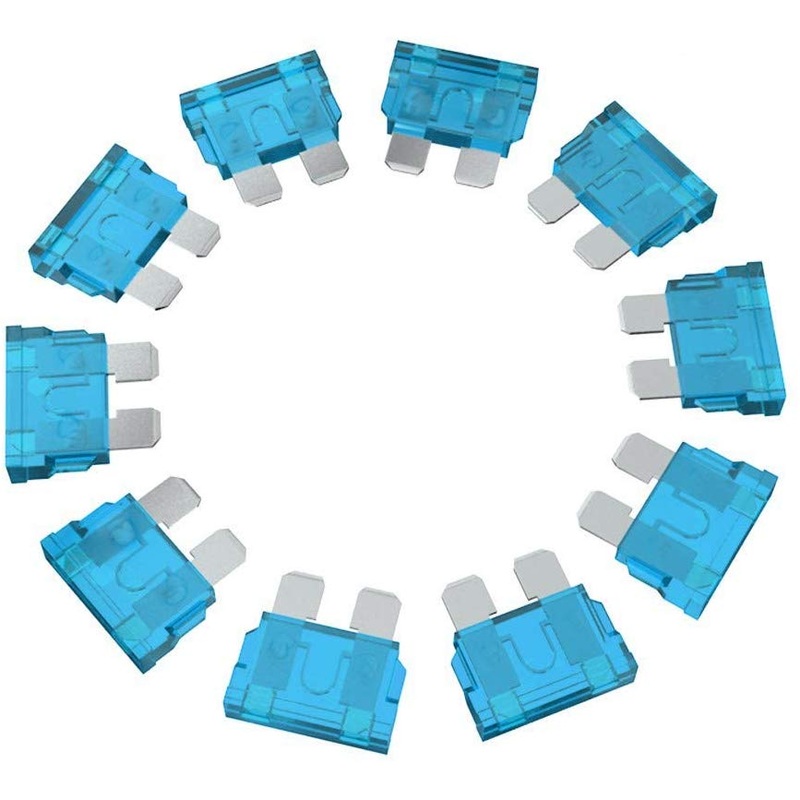 Electomania Car Blade Fuse Standard 15A Small Blade Car Fuses Replacement Kit 10 Pcs (Blue)