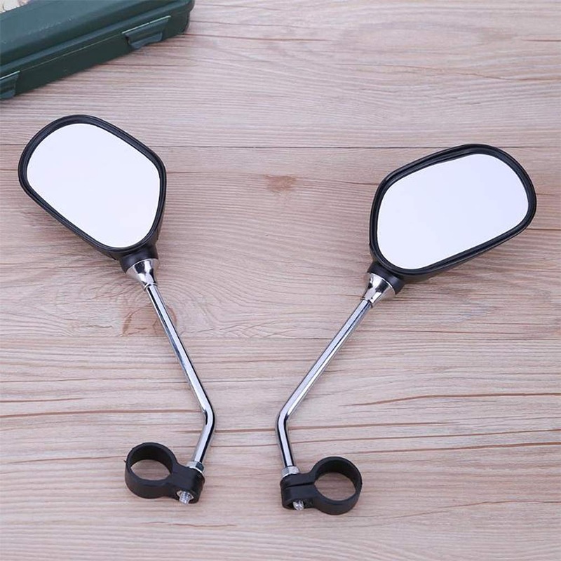Electomania  Mountain Bike Handlebar Mirror 360 Degree Rotating Rear View with Safety Reflector – 2Pcs – Black