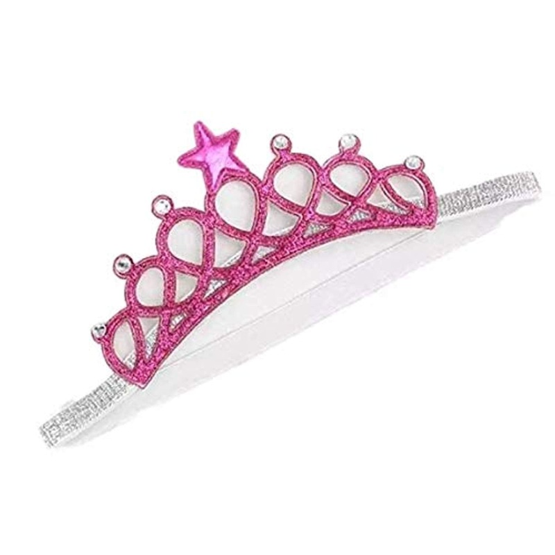 Electomania Princess Hair Accessory Birthday Rhinestone Crown Headband for Baby Girl/Toddler (Rose red)