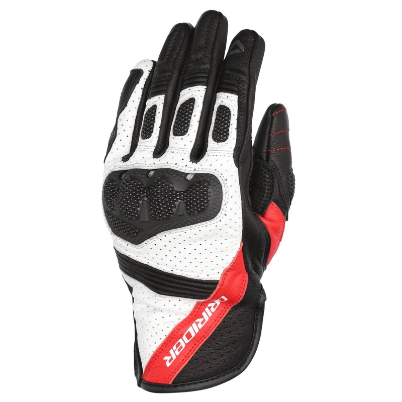DRIRIDER COVERT GLOVES – BLACK/WHITE/RED