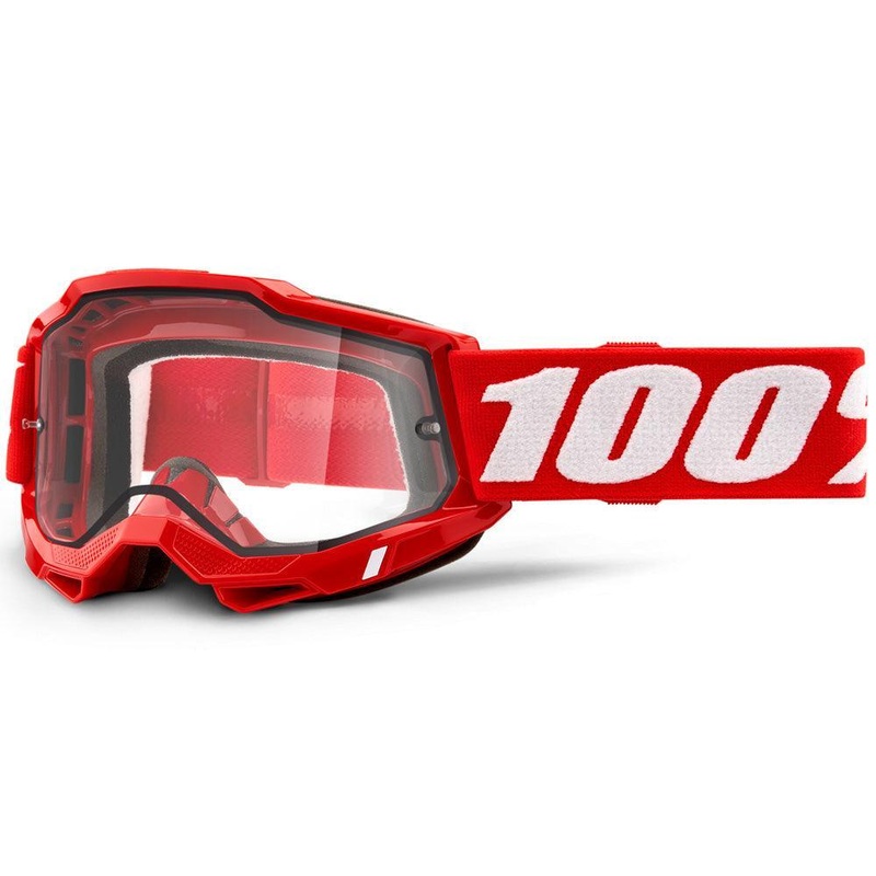 100% 2021 ACCURI 2 ENDURO MOTO GOGGLE – RED (CLEAR)