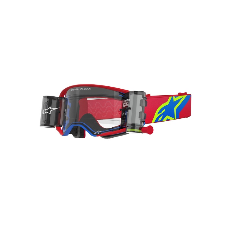 ALPINESTARS SUPERTECH CORP GOGGLES – RED BLUE CLEAR ROLL-OFF