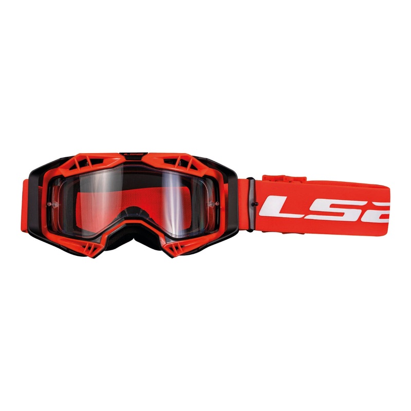 LS2 Aura Goggle – Red with Clear Lens