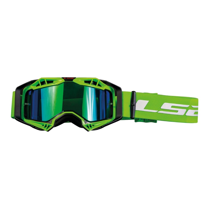 LS2 Aura Pro Google – Hi-Vis Green with Iridium Lens