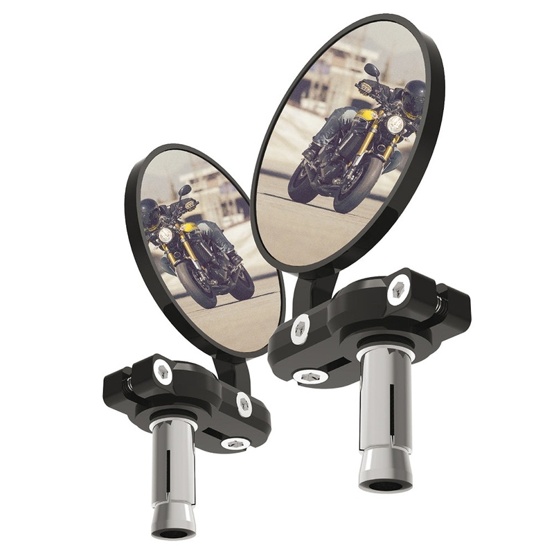 Oxford Bar End Mirrors (Black) (Pair)