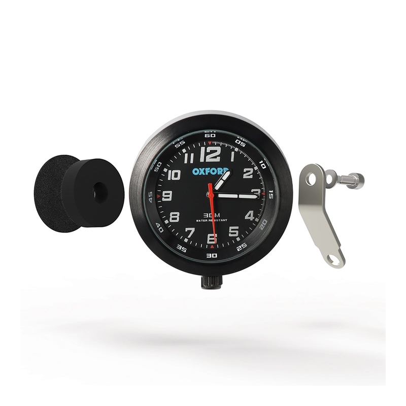 Oxford Clock Black Case & Black Face with Bracket
