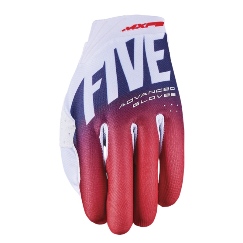 FIVE MXF-2 EVO GLOVES – SPLIT WHITE/RED/BLUE