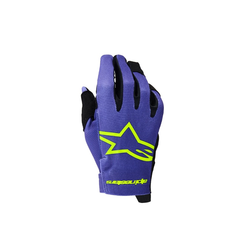 ALPINESTARS YOUTH & KIDS RADAR GLOVES – PURPLE YELLOW FLUO