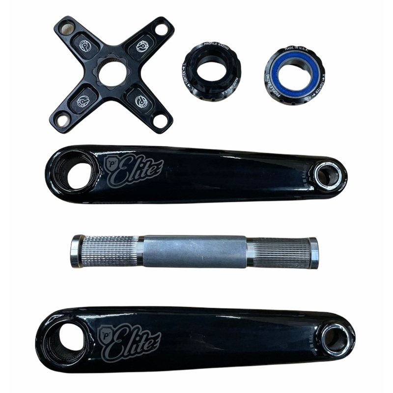Profile Elite Crankset|Black/170mm Arms/Black Spider/6.2 Ti-Spindle/68mm Euro External Bottom Bracket|Black/175mm Arms/Black Spider/6.2 Ti-Spindle/68mm Euro External Bottom Bracket|Chrome/170mm Arms/Polished Spider/6.2 Ti-Spindle/68mm Euro External Bottom