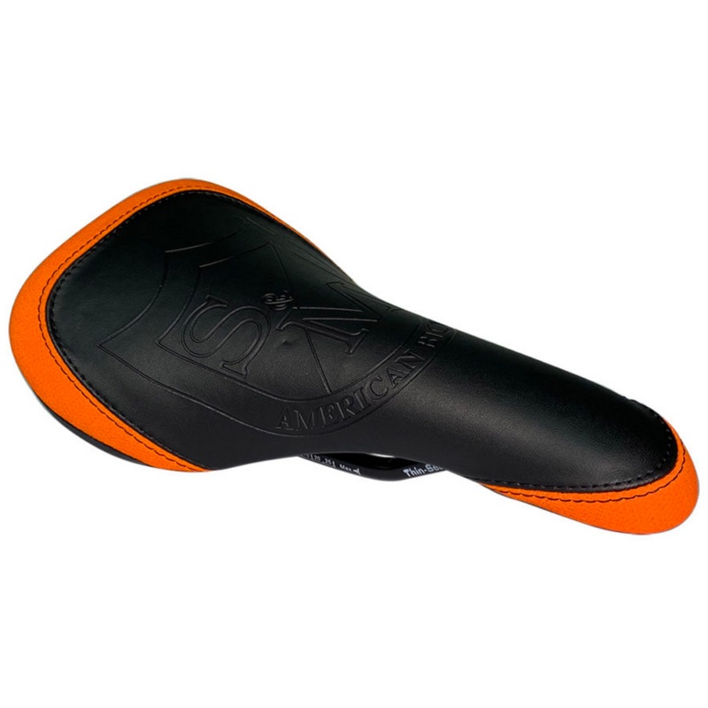S&M Thin Railed Seat|Black|Black / Orange
