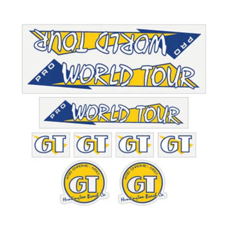 1986 GT BMX PRO World Tour Decal Set