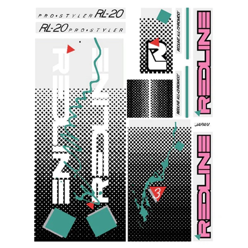 1986 Redline RL-20 Decal Set|For Radberry Pink Frames|For Red Frames