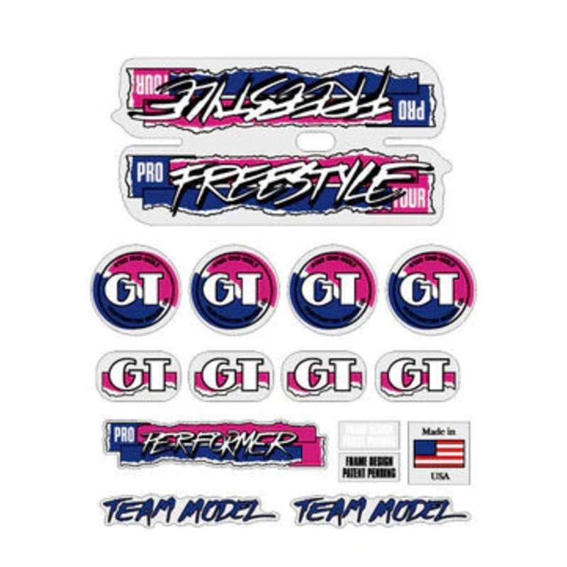 1987 GT PRO Freestyle Tour Team Model Decal Set