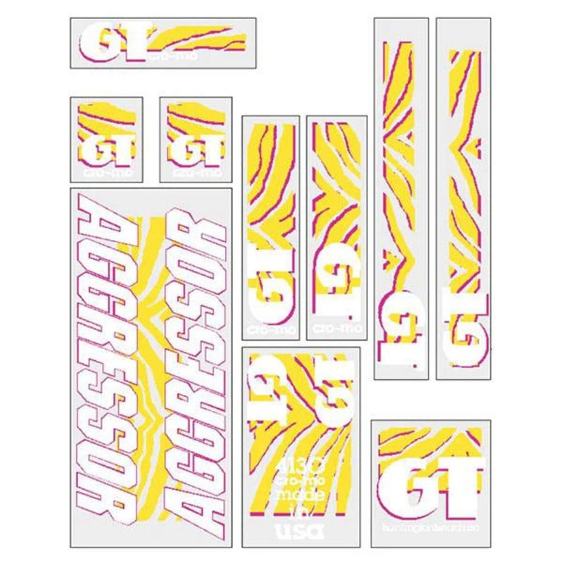 1989 GT Aggressor Decal Set|Yellow / Pink