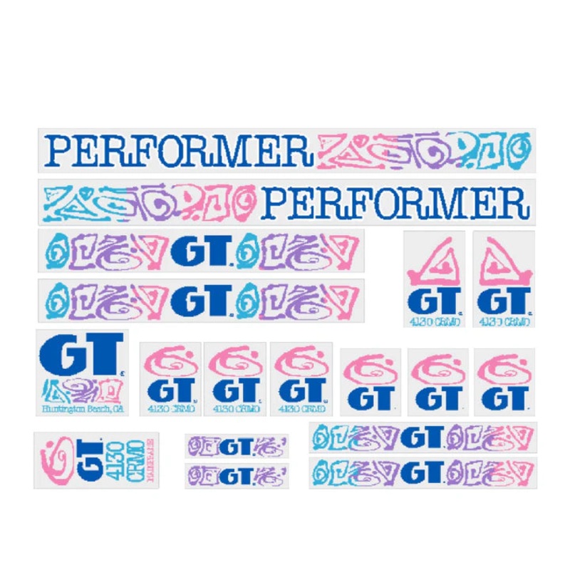 1989 GT Performer Decal Set|Blue w/ Clear Background|White w/ Clear Background