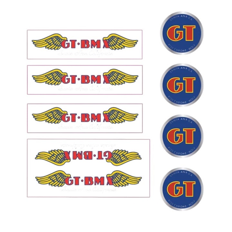 GT Santa Ana Decal Set|Red / White / Blue on Clear Background|Black / Red / White on Clear Background|Red / White On Black Background