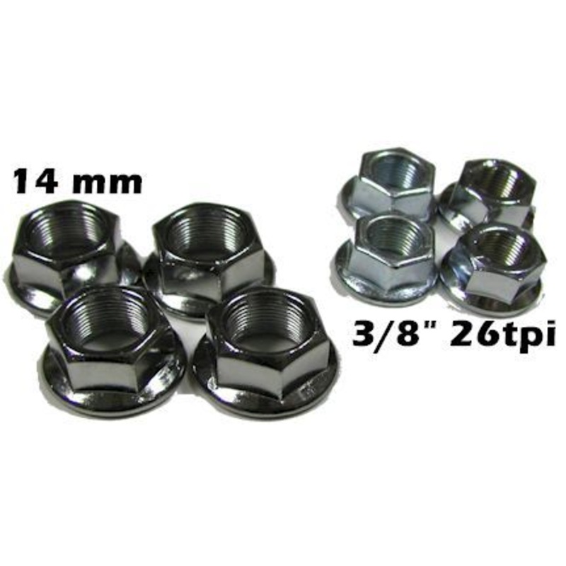 AXLE NUTS|14 mm|3/8″/24 tpi|3/8″/26 tpi