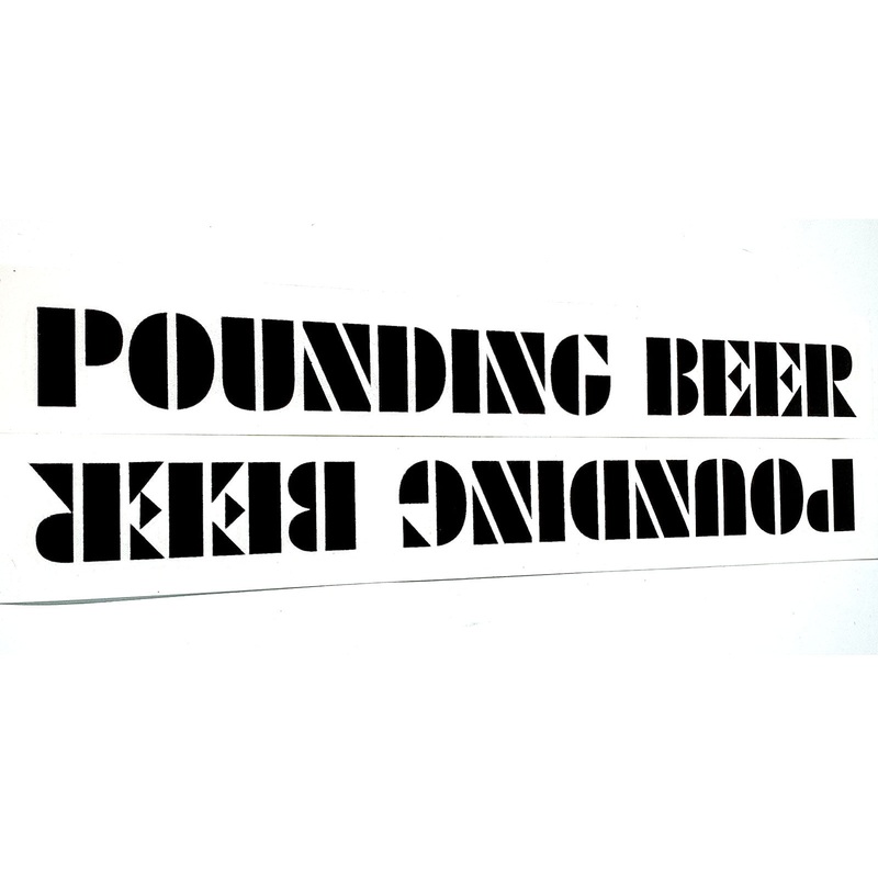 S&M Pounding Beer Stickers|Black|White