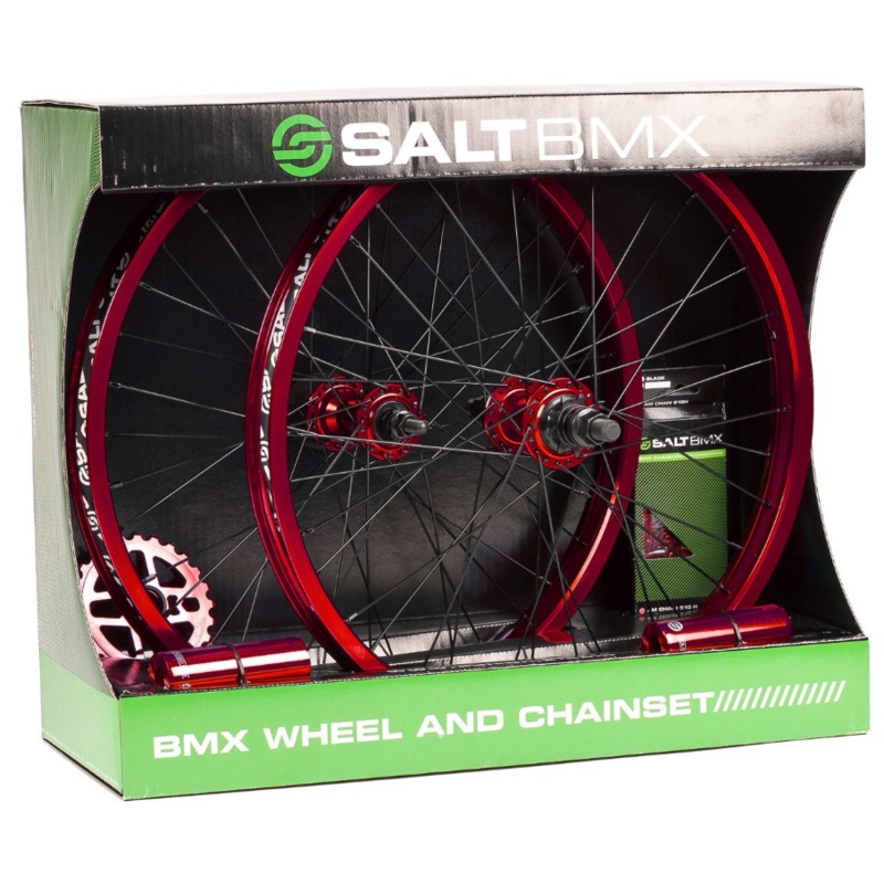 Salt Valon Wheel & Chainset|Red|Cyan|Black