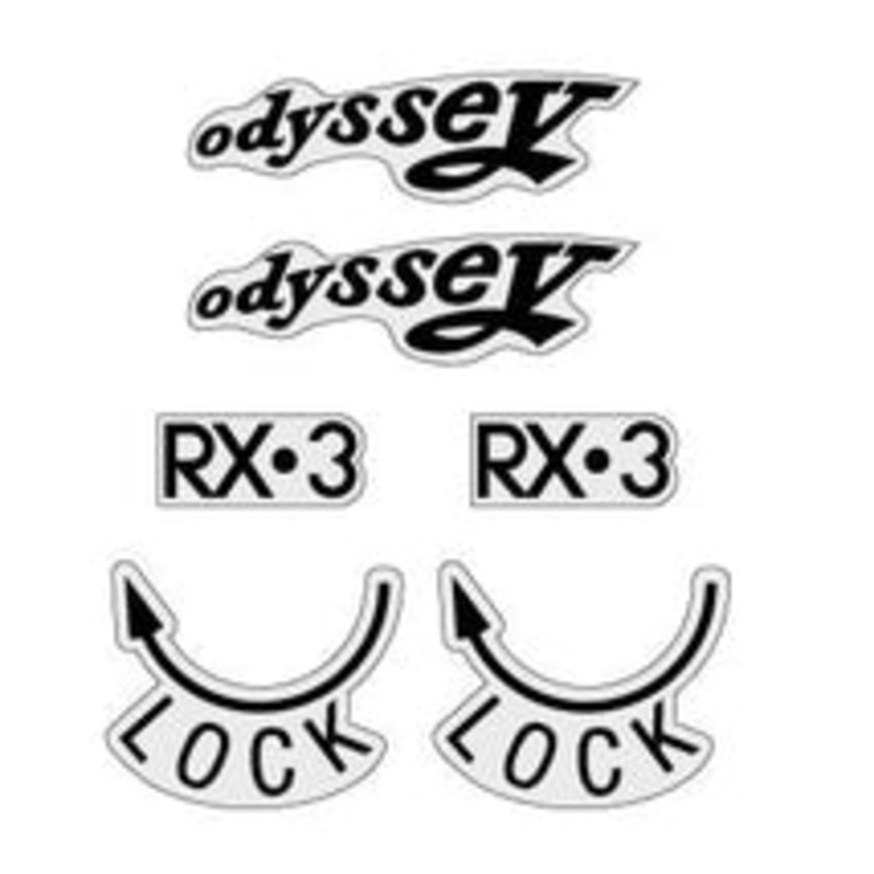Odyssey RX3 Lever Decals|White (Printed on clear)|Black (Printed on clear)